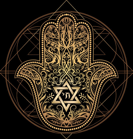 Hamsa Kabbalah Black and Gold Mug