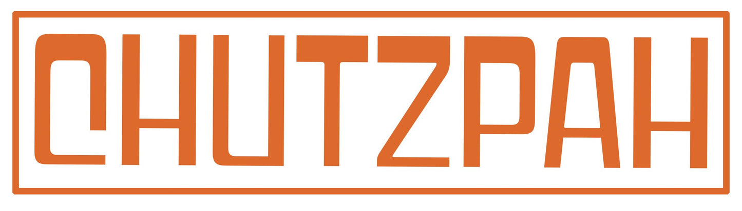 Chutzpah Jewish Yiddish Orange and White Mug