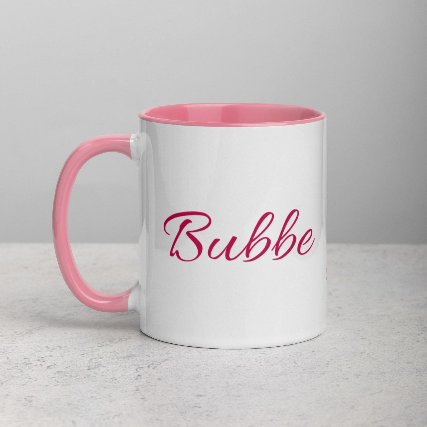 Bubbe Yiddish Pink and White Mug