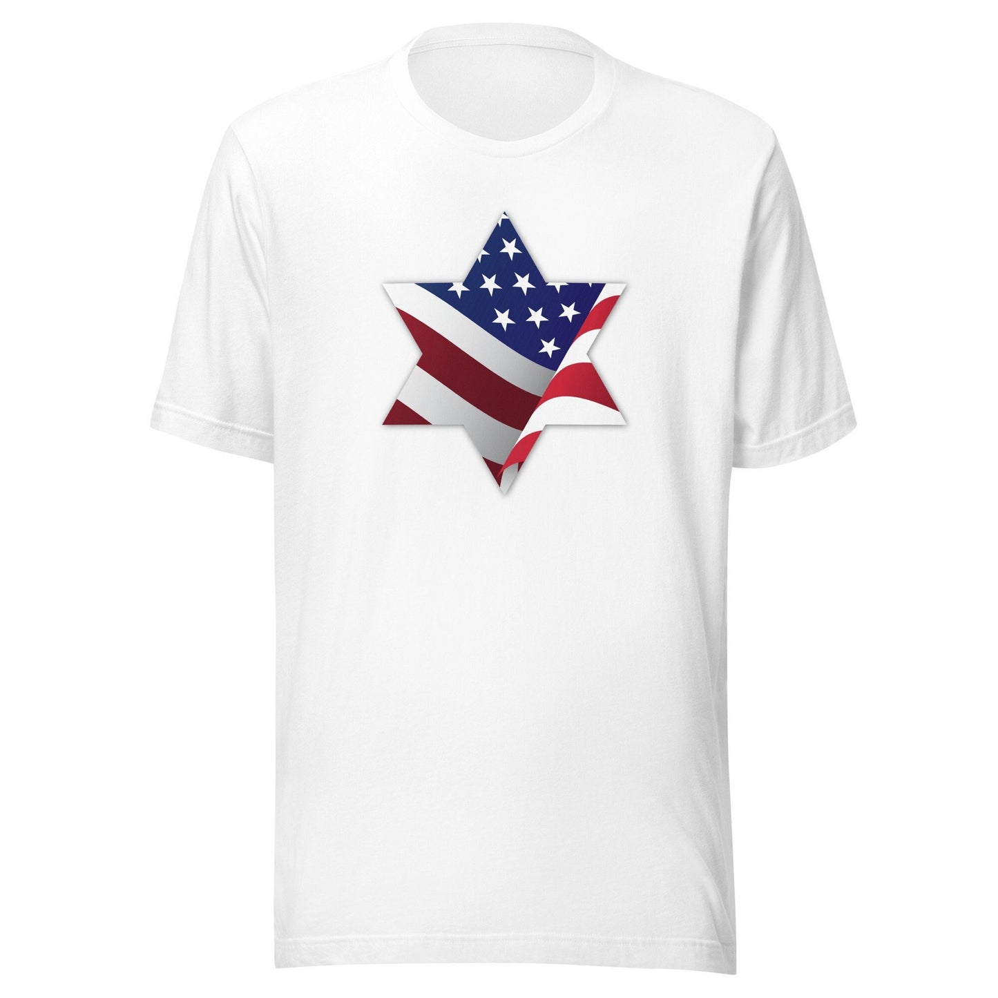 American Jew US Flag/Star of David Patriotic Gender Neutral T-shirt in various colors